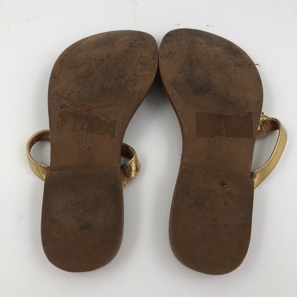 LILLY PULITZER for Target Gold Pineapple Flip Flop Sandals US 6M EUC - Picture 6 of 10